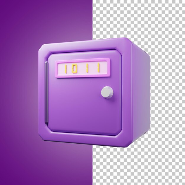 PSD 3d illustration of safedeposit box object icon