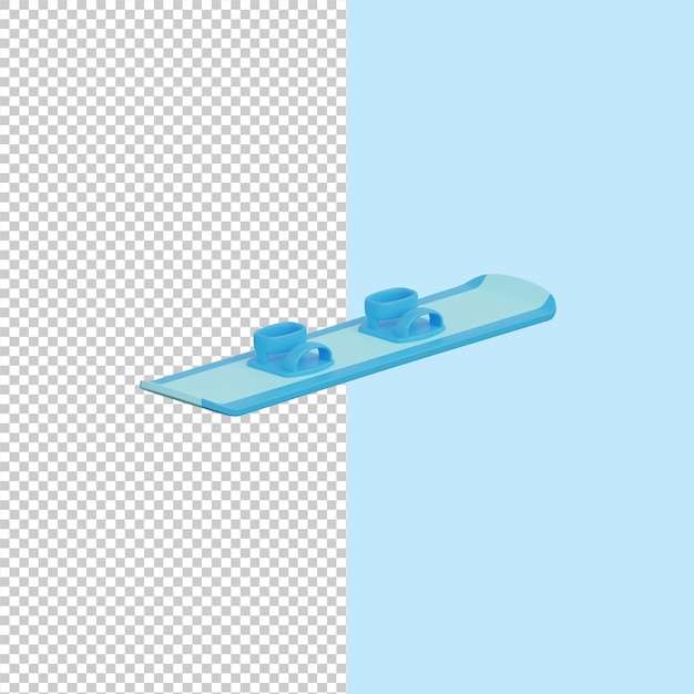 PSD 3d illustration of snowboarding icon