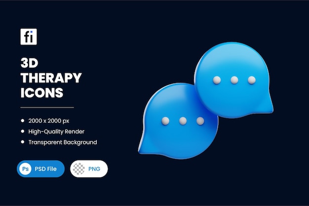 PSD 3d illustration therapy talking bubble