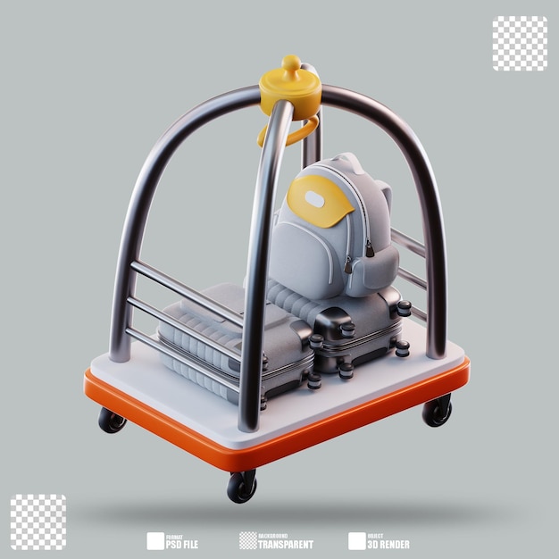PSD 3d illustration trolley hotel 2