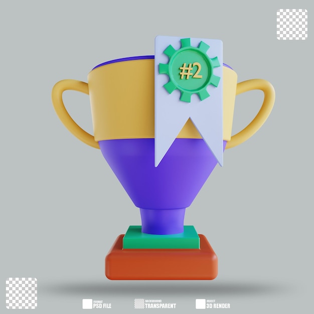 PSD 3d illustration trophy two