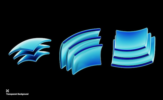 PSD 3d illustration of y2k geometric shape