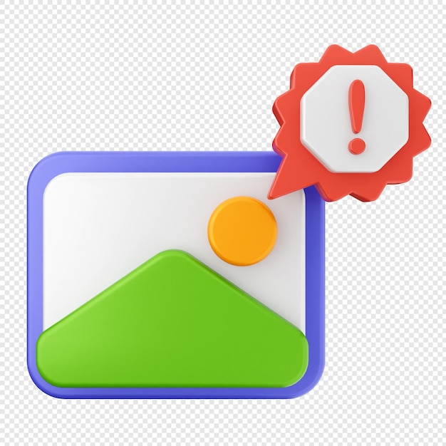 PSD 3d image picture photo alert caution