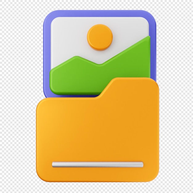 PSD 3d image picture photo folder