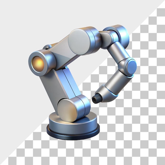 PSD 3d industrial robotic arm icon for automation technology