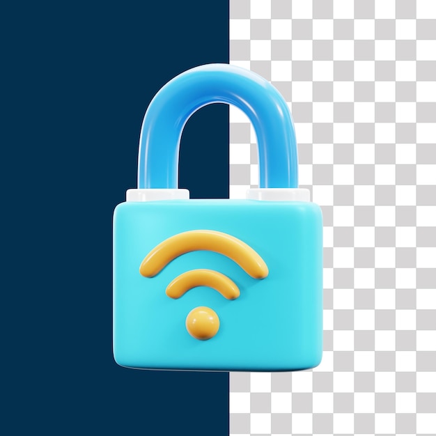 PSD 3d internet security illustration