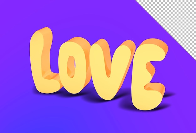 PSD 3d isolated love illustration