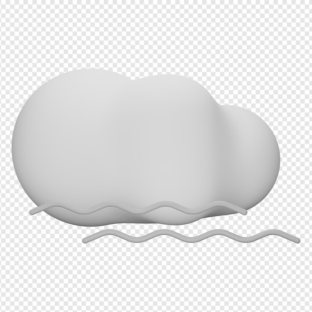 PSD 3d isolated render of wind and cloud icon psd