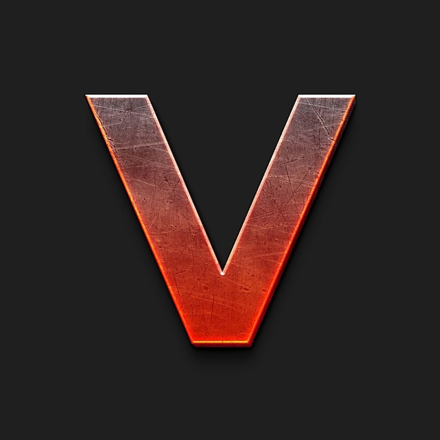 PSD 3d letter v icon