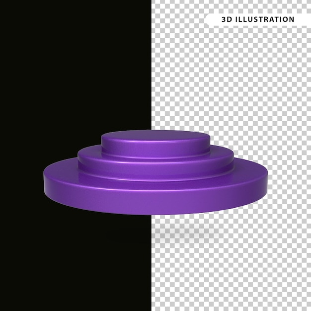 PSD 3d light violet round podium