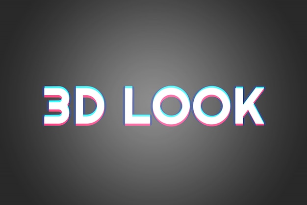 PSD 3d look text effect