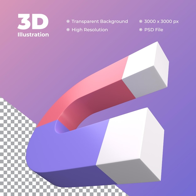 PSD 3d magnet icon