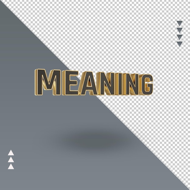 PSD 3d meaning black gold icon rendering left view