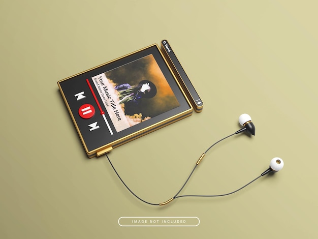 PSD 3d media player mockup