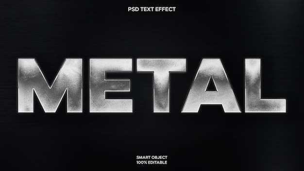 PSD 3d metal editable text effect psdrealistic silver text effect