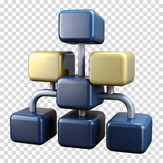 PSD 3d model network hierarchy data structure modular system connection interconnection system architecture organizational chart relational database abstract concept visual representation