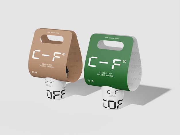 PSD 3d modern single cup holder mockup