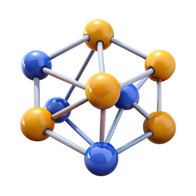 PSD 3d molecular structure model with blue and orange atoms