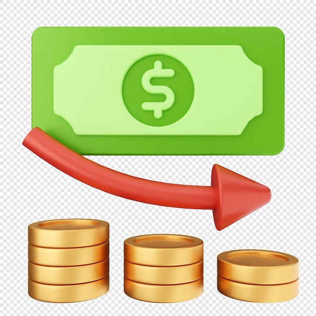 PSD 3d money dollar decrease