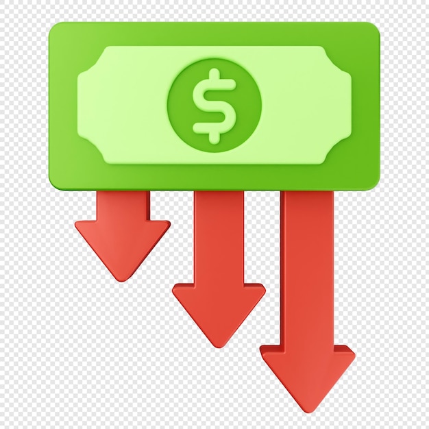 PSD 3d money dollar decrease