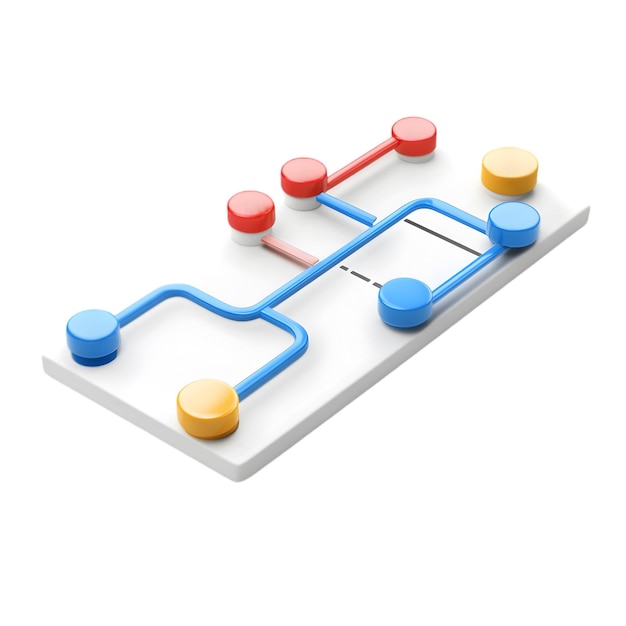 PSD 3d network diagram icon colorful node connection graphic for data flow process mapping and tech