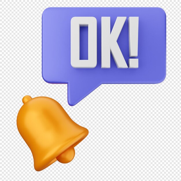 PSD 3d notification bell chat oke
