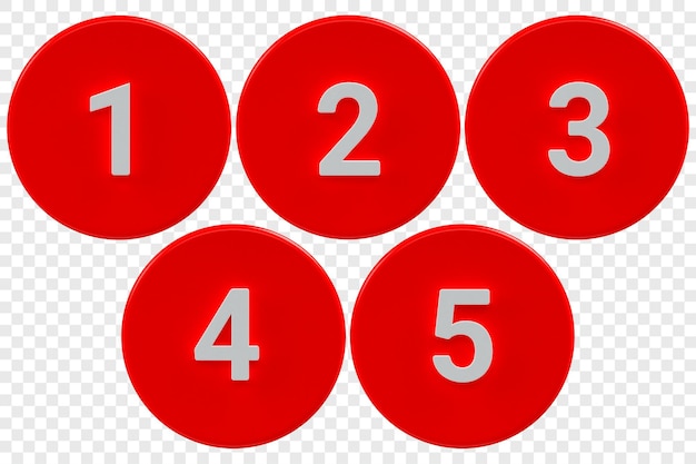 PSD 3d notification icons alerts with numbers in the app or inbox for new incoming messages warnings