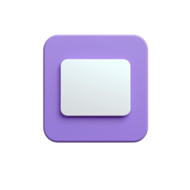 PSD 3d purple button with white rectangle