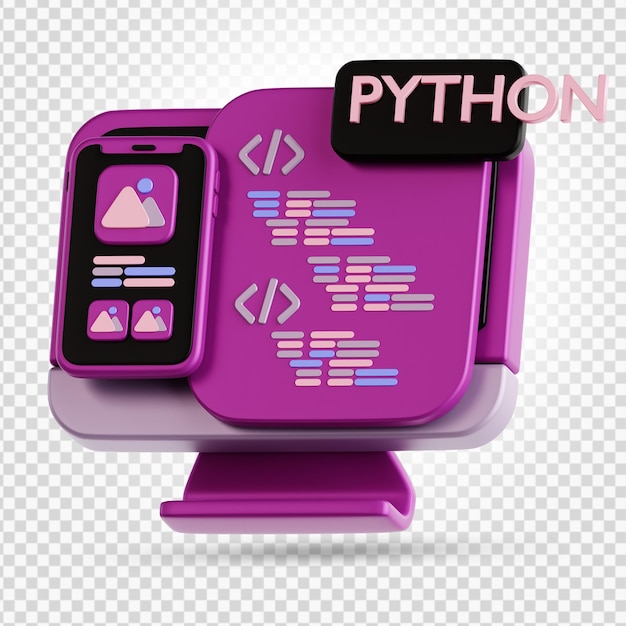 PSD 3d python coding and mobile app development