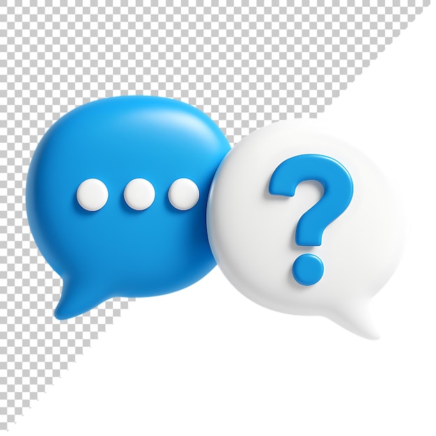 PSD 3d question and chat bubble icon