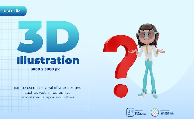 PSD 3d question mark