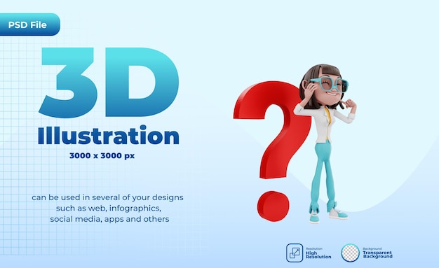 PSD 3d question mark