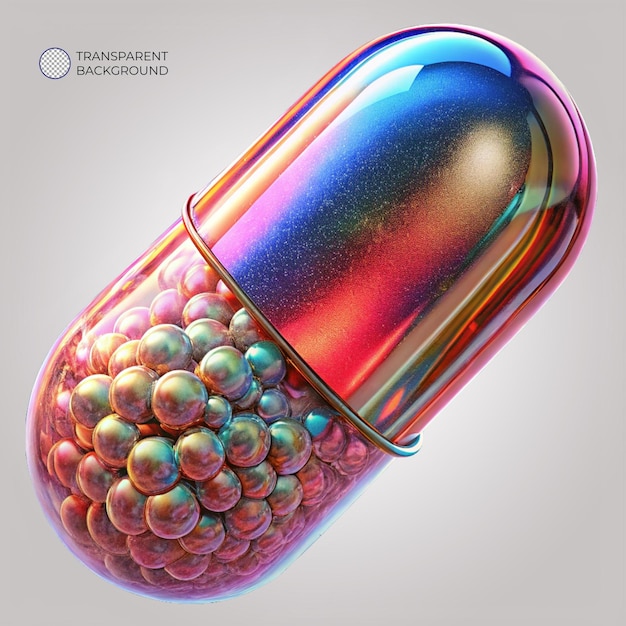 PSD 3d realistic medicinal capsule illustration icon
