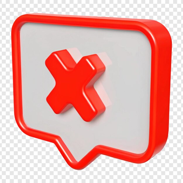 PSD 3d red cross icon