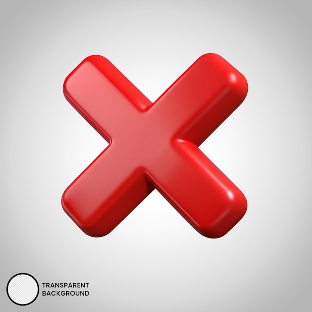 PSD 3d red cross mark