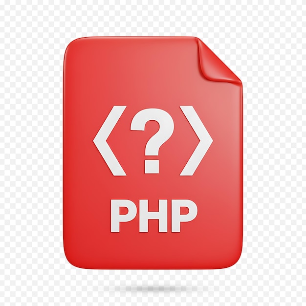 PSD 3d red php programming language file icon