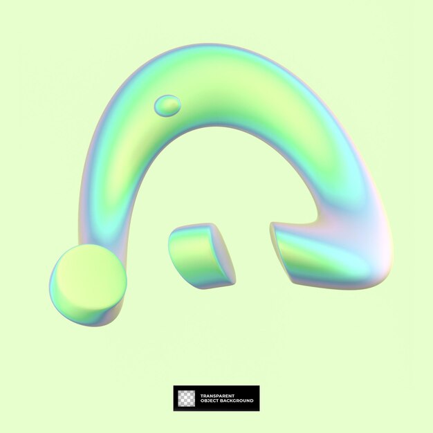 PSD 3d render abstract holographic shape