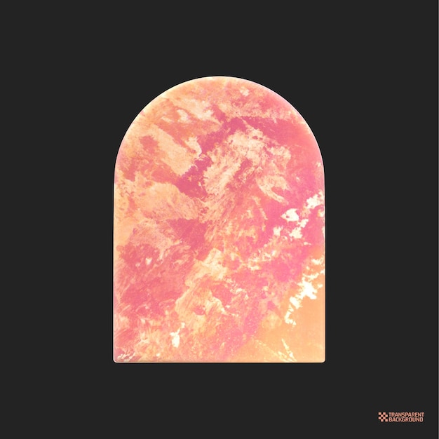 PSD 3d render abstract peach geometric shape