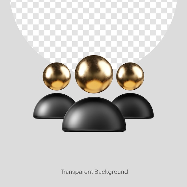 PSD 3d render black gold team