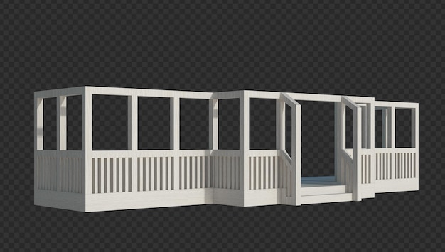 PSD 3d render building structure on isolated