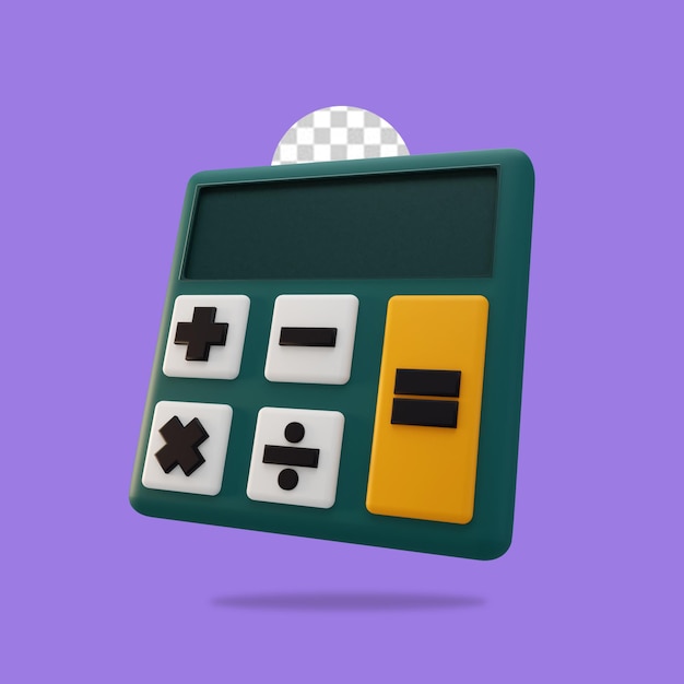 PSD 3d render calcultor icon isolated