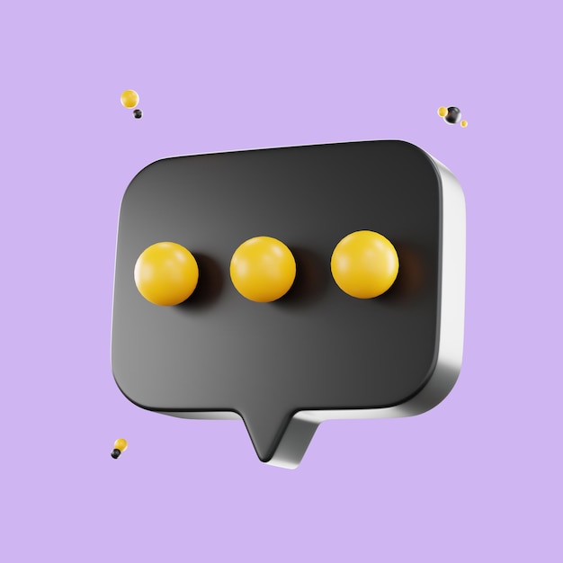 PSD 3d render chat bubble icon blank bubble talk or comment sign symbol