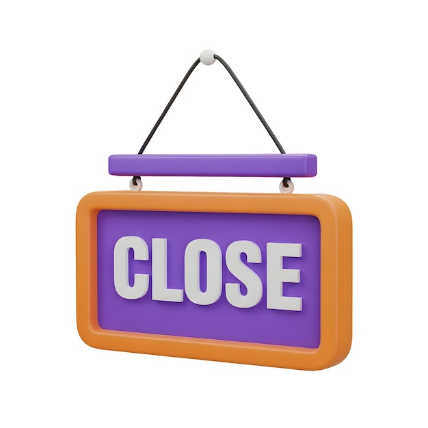 PSD 3d render of a closed sign