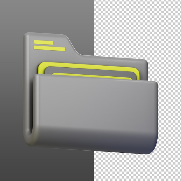 PSD 3d render of a file folder