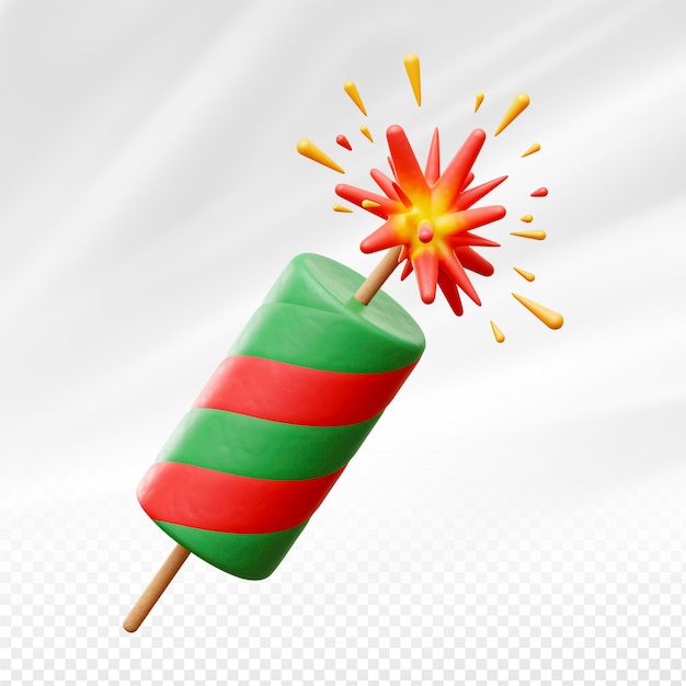 PSD 3d render of a firecracker exploding