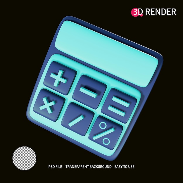 PSD 3d render icon calculator 16
