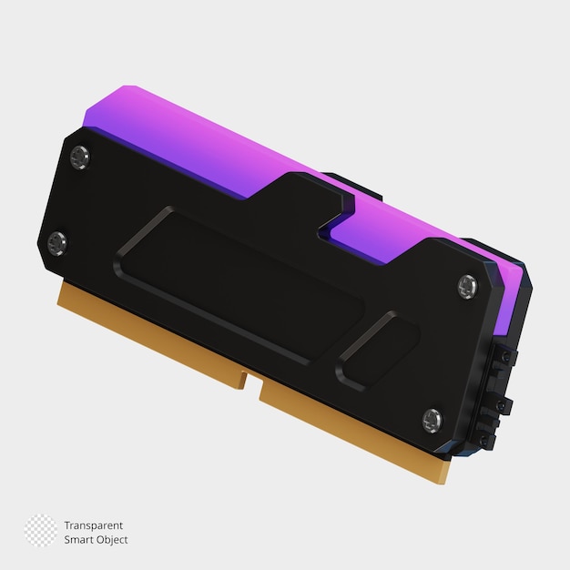 PSD 3d render icon illustration computer memory ram