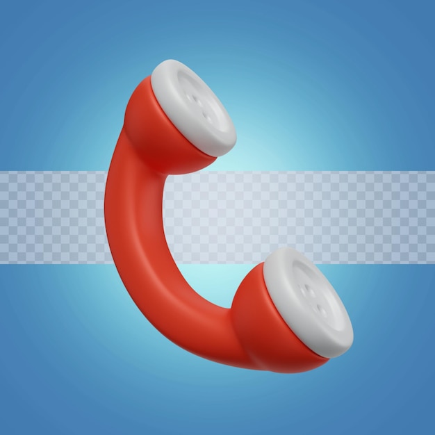PSD 3d render illustration vintage telephone handset
