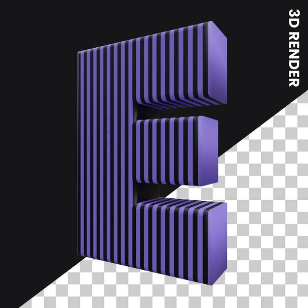PSD 3d render letter e premium psd