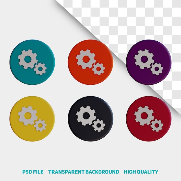 PSD 3d render minimalist system app icon premium psd